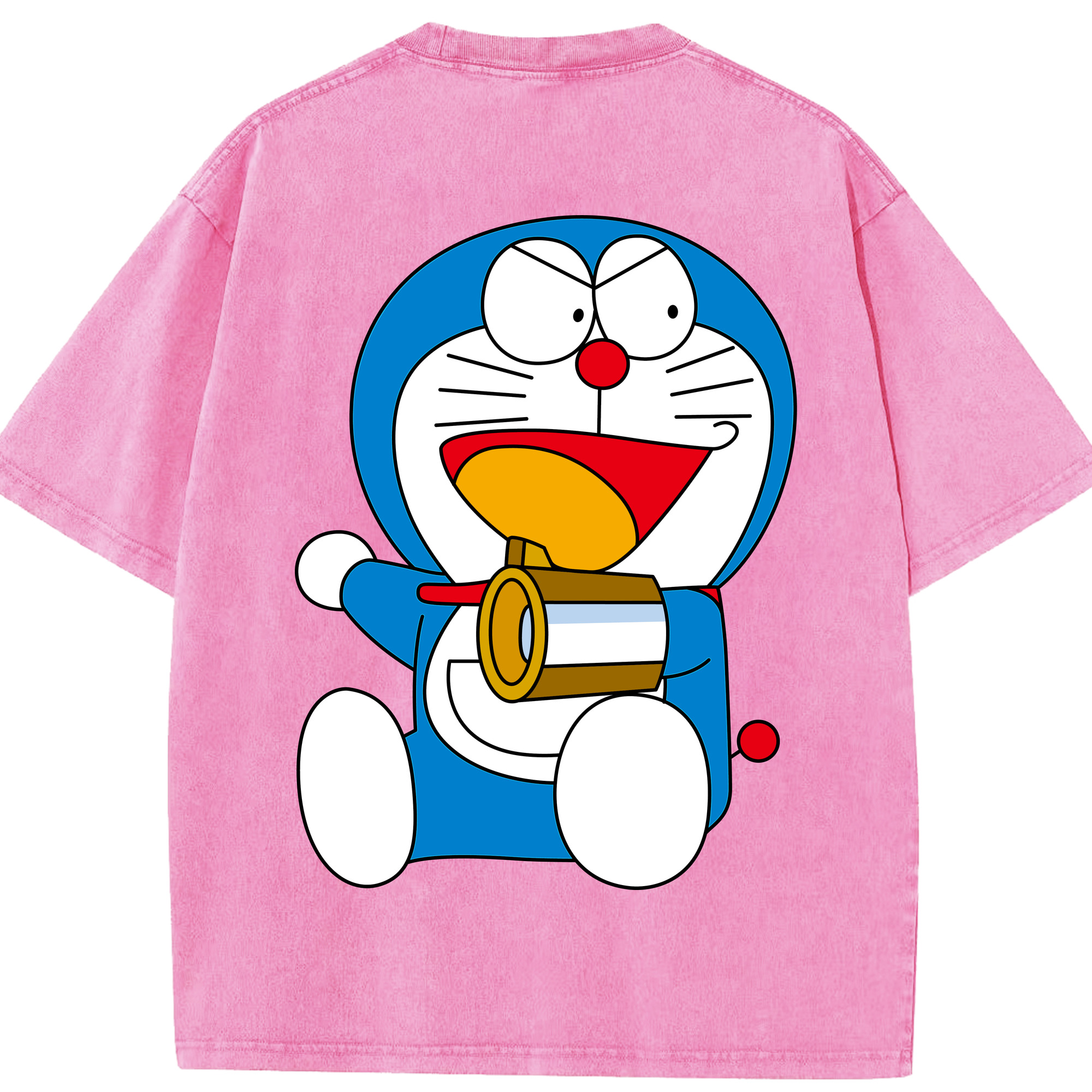 （画像用） ドラえもん Doraemon 綿100% ヴィンテージ風 半袖Tシャツ（背面プリント）